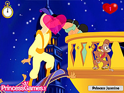 La principessa Jasmine bacia il principe