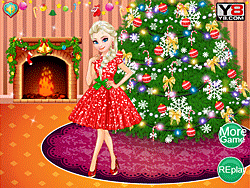 Elsa decora l'albero di Natale