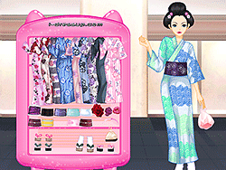 Одевание милого кимоно