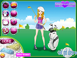 Одевание девушки-гольфиста